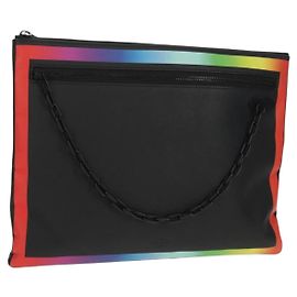 LOUIS VUITTON taiga arcoíris Pochette A4 Bolsa Negra M30347 LV Auth 157880M Negro