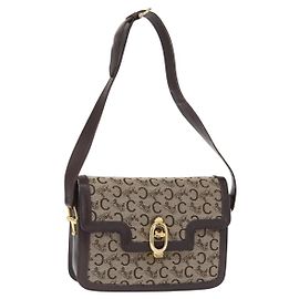 BORSO A SPALLA IN CANVAS BEIGE E ORO CÉLINE C SULKY CARRIAGE Auth 159163 Beige D'oro