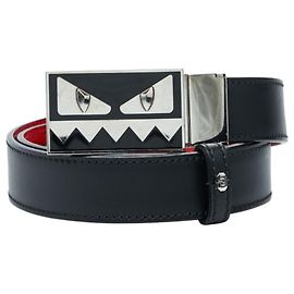 Cinto Fendi Bugs Monster Preto Vermelho