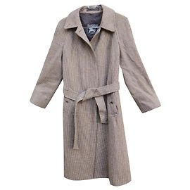Burberry Brown Shetland Tweed Coat Brown