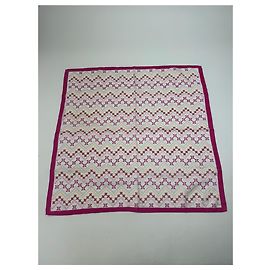 Céline Cachecol Vintage Celine Roxo Branco Rosa