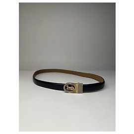 Céline Schwarzer Gürtel mit Vintage Celine Paris Wagenlogo Schwarz