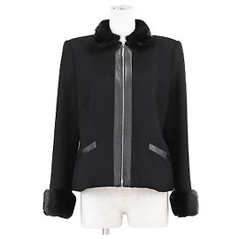 LEONARD FASHION PARIS giacca in cashmere e visone Nero