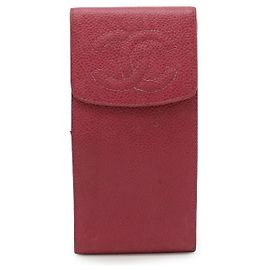 Chanel Coco Mark Caviar Leather Multi Case Pink Fuschia