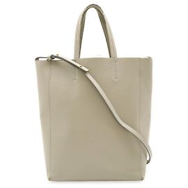 Céline Bolsa Vertical Cabas Pequena de Couro 2em1 da Celine Marrom Outro
