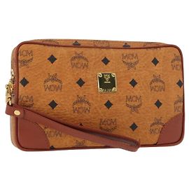 Pochette in PVC MCM Visetos Marrone