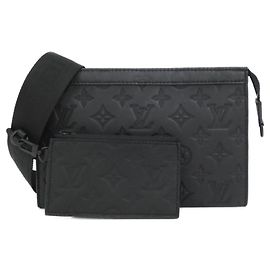 Louis Vuitton Monogram Shadow Gaston Wearable Wallet Shoulder Bag Black