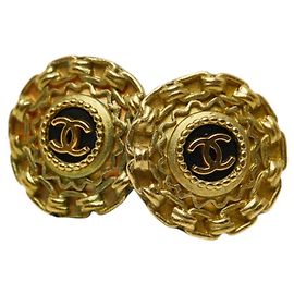 Orecchini a clip vintage Chanel Coco Mark D'oro
