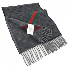 Écharpe en laine grise Gucci Marron
