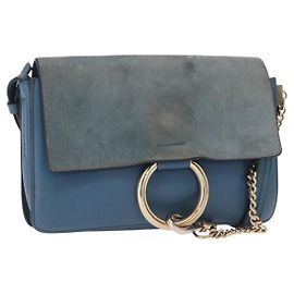 Chloé Borsa a Spalla Faye in Pelle e Camoscio - Piccola Blu