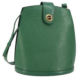 Sac à épaule Cluny Louis Vuitton en cuir Epi Vert