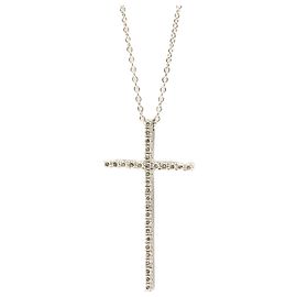Tiffany & Co Tiffany Metro Cross Diamant-Halskette Silber