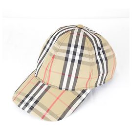 Gorra de béisbol de algodón Nova Check de Burberry Beige