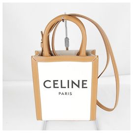 Céline Bolsa de Ombro Mini Cabas Vertical CELINE Branco