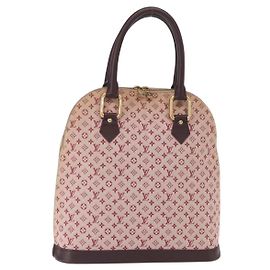 LOUIS VUITTON Sac à main Mini Alma Haut Monogram Rouge M92204 LV Auth 156384 Rouge