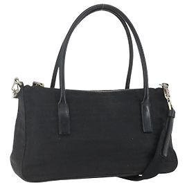 PRADA Handtasche Nylon 2-Wege Schwarz Silber Authentisch BA9174 Schwarz Silber