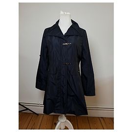 Trench coat corto in poliestere vintage Courreges blu navy 38/M Blu navy