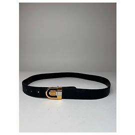 Vintage Givenchy Leather Belt Black Black