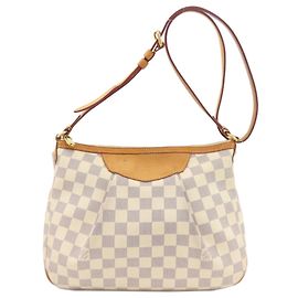 Bolsa de Ombro Siracusa PM N41113 da Louis Vuitton Azul Damier ebene