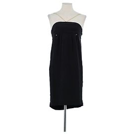 Claudie Pierlot Schwarzes Seidenkleid Schwarz
