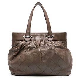 Bolsa de couro marrom acolchoada Chanel - Anos 2000 Marrom