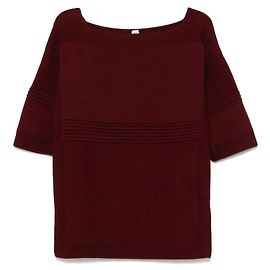 Bordeaux gestrickter Wollpullover von Hermès - 2000er Bordeaux