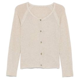 Cardigã de cashmere e seda bege Chanel - Anos 2010 Bege