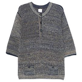 Chanel Strickpullover in Blau und Beige - 2000er Blau Beige Sand