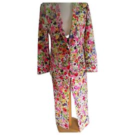 Autre Marque Conjunto de blazer e calça Manigance floral em algodão Multicor