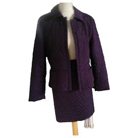 Autre Marque Conjunto de blazer e saia Strenesse roxo acolchoado Roxo escuro