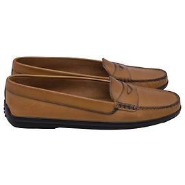 Tod's Slipper aus braunem Leder Braun Rot