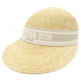 Cappello Christian Dior Beige in Cotone Marrone Beige