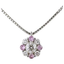 Tasaki Au750 Diamant-Saphir-Halskette Silber Metallisch