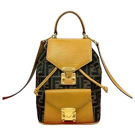 Fendi Zucca Canvas-Leder-Rucksack Braun