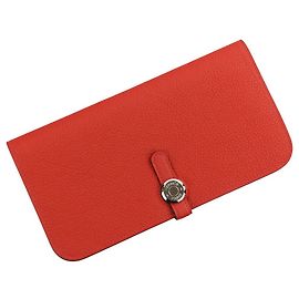 Hermès Dogon Long Taurillon Clemence Long Wallet Red