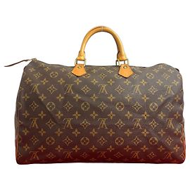 Bolso Boston de cuero Monogram Speedy de Louis Vuitton Castaño