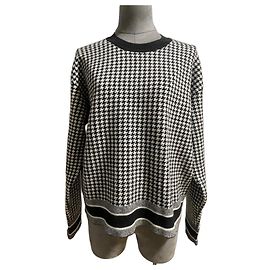 Dior Hahnentritt Kaschmir Pullover Schwarz Weiß Schwarz Weiß