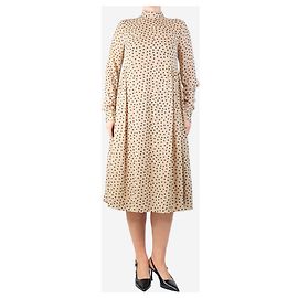 Ganni Beige Pünktchen-Midikleid - Größe Andere