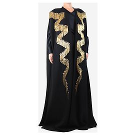 Jenny Packham Black embellished sleeveless cape - size XL Black