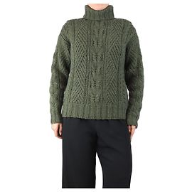 Ralph Lauren Grüner Pullover mit hohem Kragen aus Strick - Größe M Grün