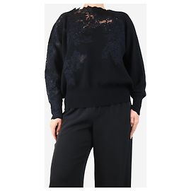 Ermanno Scervino Schwarzer Cashmere-Pullover mit Perlen - Größe UK 8 Schwarz