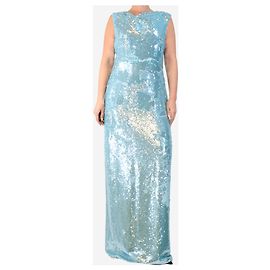 Roland Mouret Blue sleeveless sequin maxi dress - size UK 14 Blue