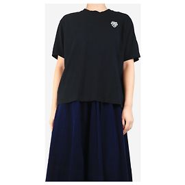 Autre Marque Camiseta negra estampada - talla S Negro