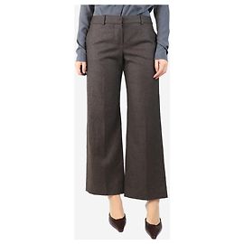 Chloé Pantalones de lana marrones - talla UK 12 Castaño