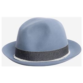 Loro Piana Blue fedora hat Blue