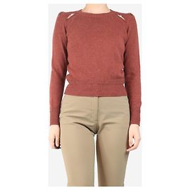 Isabel Marant Etoile Brauner Wollmischung-Ausschnitt-Pullover - Größe UK 10 Braun