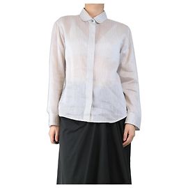 Giorgio Armani Camicia a righe grigia e bianca - taglia UK 12 Grigio