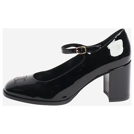 Céline Black Lily perforated Triomphe Mary Jane pumps - size EU 39 Black