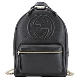 Gucci Interlocking G Soho Backpack Black Golden