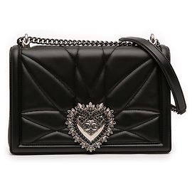 Bolsa transversal Devotion em napa matelassê preta da Dolce & Gabbana Preto